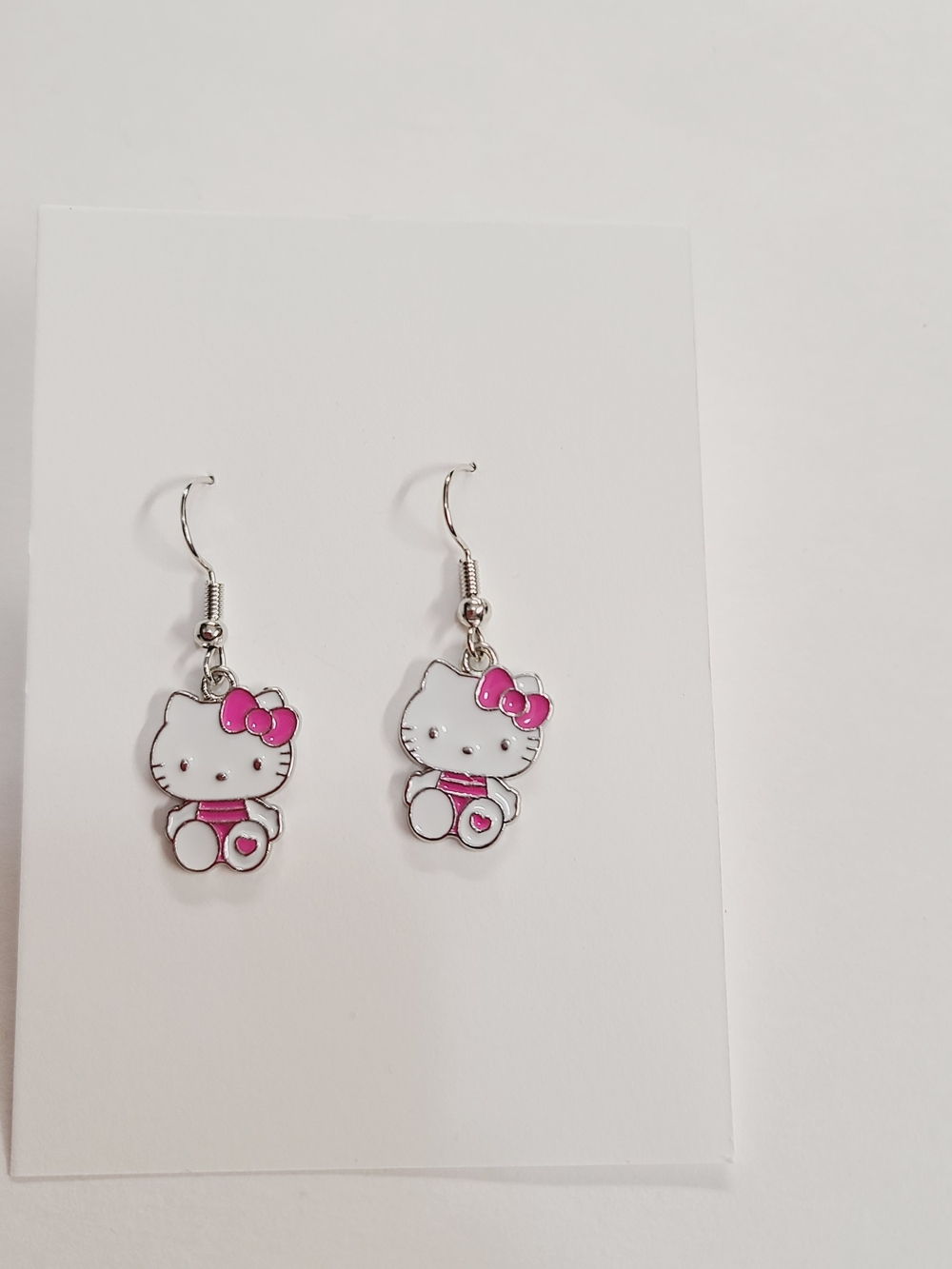Hello Kitty White & Pink Dangle Earrings